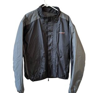 OLYMPIA MOTO SPORTS JACKET BIKER NYLON FULL ZIP INSULATED ZIP OUT LINER MEN LG